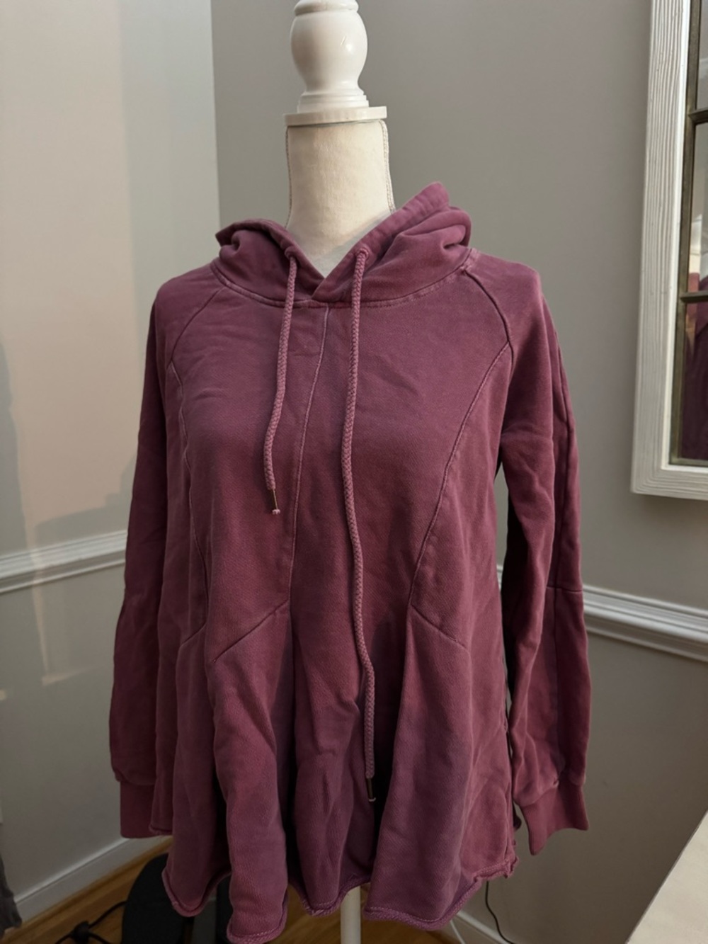 Pilcro Dusty Mauve Hooded Crewneck Sweater Size M - Picture 2 of 8